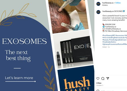 This is an instagram post made by Hush Beauty